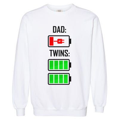 Dad Of Twins Garment-Dyed Sweatshirt