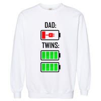Dad Of Twins Garment-Dyed Sweatshirt