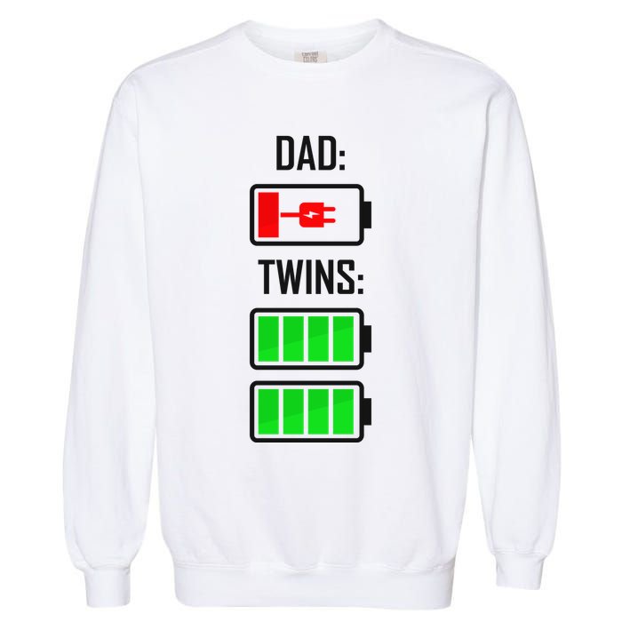 Dad Of Twins Garment-Dyed Sweatshirt