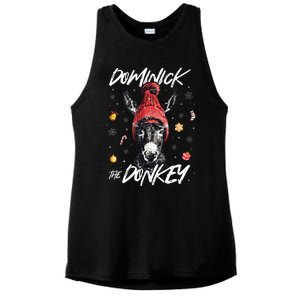 Dominick The Donkey Christmas Funny Xmas Donkey Lover Ladies PosiCharge Tri-Blend Wicking Tank