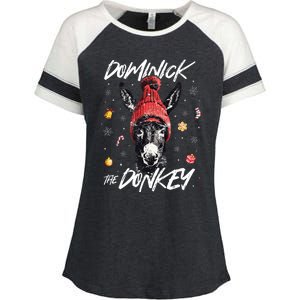 Dominick The Donkey Christmas Funny Xmas Donkey Lover Enza Ladies Jersey Colorblock Tee