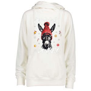 Dominick The Donkey Christmas Funny Xmas Donkey Lover Womens Funnel Neck Pullover Hood