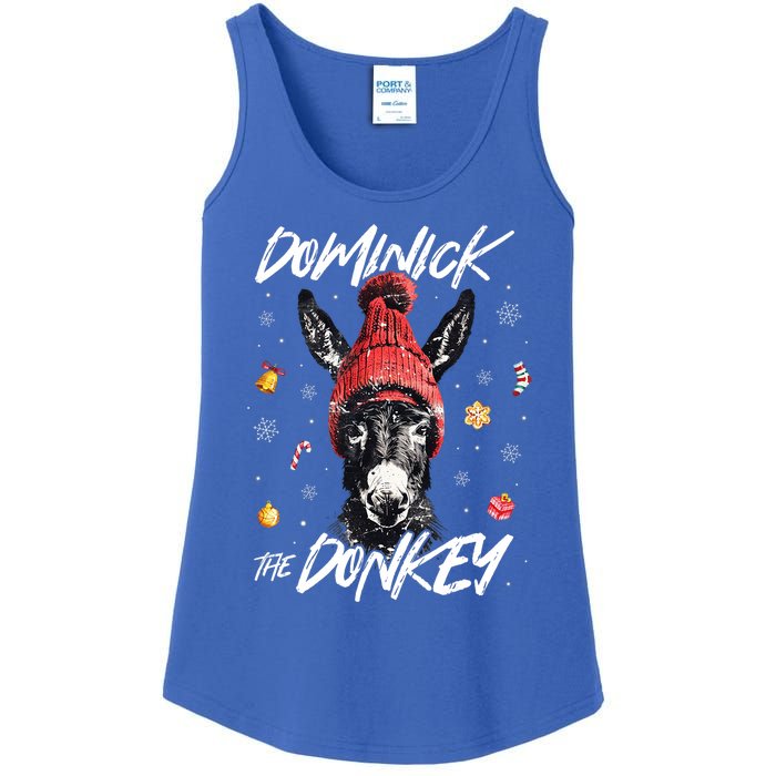 Dominick The Donkey Christmas Funny Xmas Donkey Lover Ladies Essential Tank