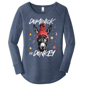 Dominick The Donkey Christmas Funny Xmas Donkey Lover Women's Perfect Tri Tunic Long Sleeve Shirt