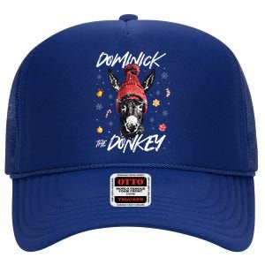 Dominick The Donkey Christmas Funny Xmas Donkey Lover High Crown Mesh Back Trucker Hat