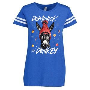 Dominick The Donkey Christmas Funny Xmas Donkey Lover Enza Ladies Jersey Football T-Shirt