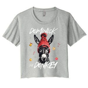 Dominick The Donkey Christmas Funny Xmas Donkey Lover Women's Crop Top Tee