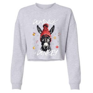 Dominick The Donkey Christmas Funny Xmas Donkey Lover Cropped Pullover Crew