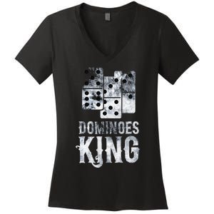 Dominoes Tiles Domino Player Dominoes Lover Women's V-Neck T-Shirt