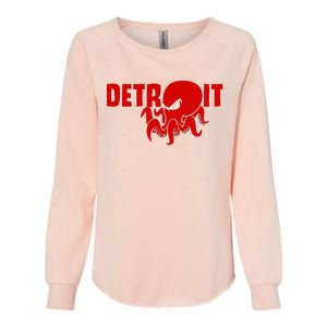 Down Town Detroit City Michigan Octopus Kraken Hockey Womens California Wash Sweatshirt