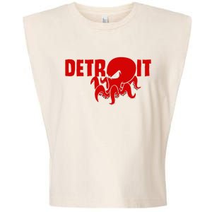 Down Town Detroit City Michigan Octopus Kraken Hockey Garment-Dyed Women's Muscle Tee