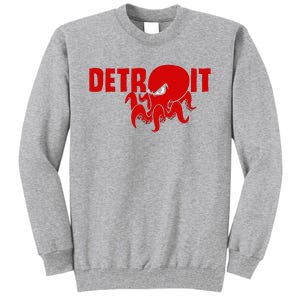 Down Town Detroit City Michigan Octopus Kraken Hockey Tall Sweatshirt