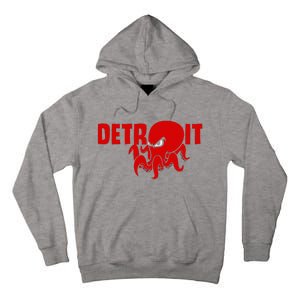 Down Town Detroit City Michigan Octopus Kraken Hockey Tall Hoodie