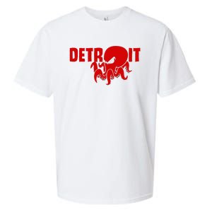 Down Town Detroit City Michigan Octopus Kraken Hockey Sueded Cloud Jersey T-Shirt