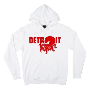 Down Town Detroit City Michigan Octopus Kraken Hockey Hoodie