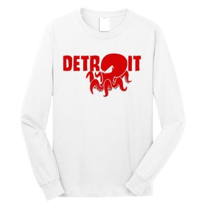 Down Town Detroit City Michigan Octopus Kraken Hockey Long Sleeve Shirt