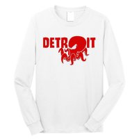 Down Town Detroit City Michigan Octopus Kraken Hockey Long Sleeve Shirt