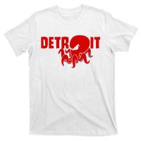 Down Town Detroit City Michigan Octopus Kraken Hockey T-Shirt