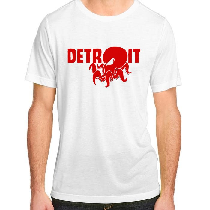 Down Town Detroit City Michigan Octopus Kraken Hockey Adult ChromaSoft Performance T-Shirt