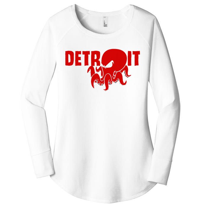 Down Town Detroit City Michigan Octopus Kraken Hockey Women's Perfect Tri Tunic Long Sleeve Shirt