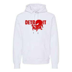 Down Town Detroit City Michigan Octopus Kraken Hockey Premium Hoodie