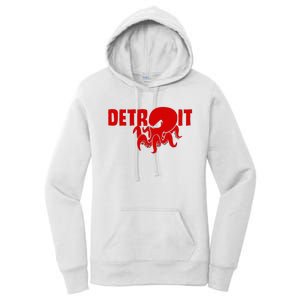 Down Town Detroit City Michigan Octopus Kraken Hockey Women's Pullover Hoodie