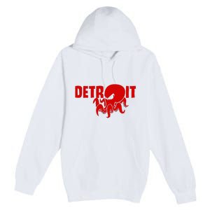 Down Town Detroit City Michigan Octopus Kraken Hockey Premium Pullover Hoodie