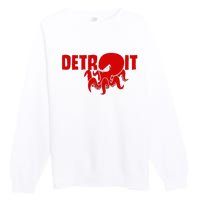 Down Town Detroit City Michigan Octopus Kraken Hockey Premium Crewneck Sweatshirt