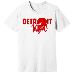 Down Town Detroit City Michigan Octopus Kraken Hockey Premium T-Shirt