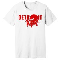 Down Town Detroit City Michigan Octopus Kraken Hockey Premium T-Shirt