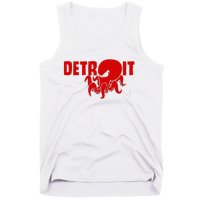 Down Town Detroit City Michigan Octopus Kraken Hockey Tank Top