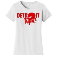 Down Town Detroit City Michigan Octopus Kraken Hockey Women's T-Shirt