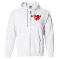 Down Town Detroit City Michigan Octopus Kraken Hockey Full Zip Hoodie