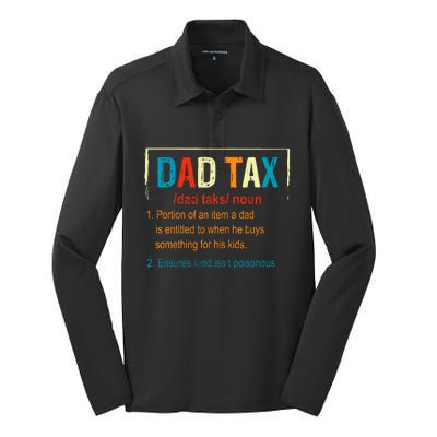 Dad Tax Definition Funny FatherS Day Boy Gift Silk Touch Performance Long Sleeve Polo