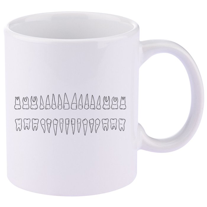 Dentist Teeth 11oz C Handle Ceramic Mug