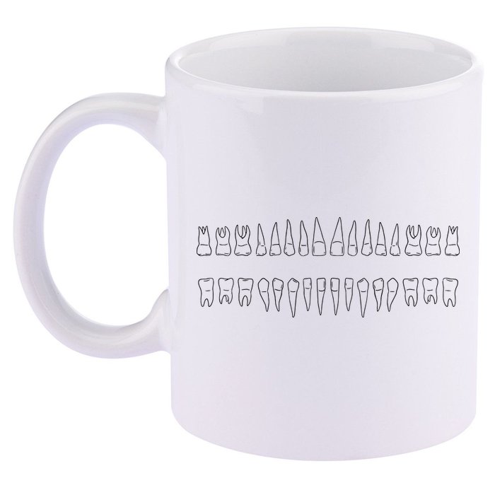 Dentist Teeth 11oz C Handle Ceramic Mug