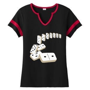 Dominoes Tiles Domino Player Dominoes Lover Ladies Halftime Notch Neck Tee