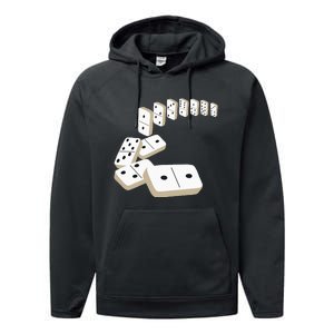 Dominoes Tiles Domino Player Dominoes Lover Performance Fleece Hoodie