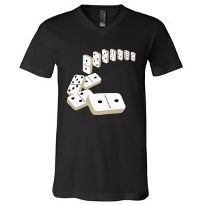 Dominoes Tiles Domino Player Dominoes Lover V-Neck T-Shirt