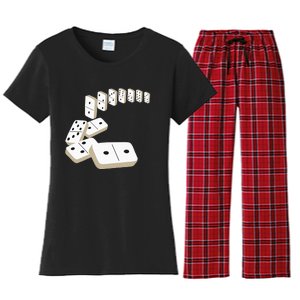 Dominoes Tiles Domino Player Dominoes Lover Women's Flannel Pajama Set