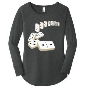 Dominoes Tiles Domino Player Dominoes Lover Women's Perfect Tri Tunic Long Sleeve Shirt