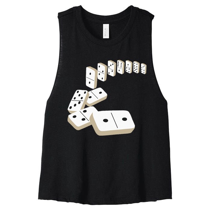 Dominoes Tiles Domino Player Dominoes Lover Women's Racerback Cropped Tank