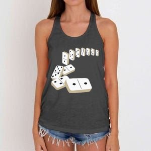 Dominoes Tiles Domino Player Dominoes Lover Women's Knotted Racerback Tank