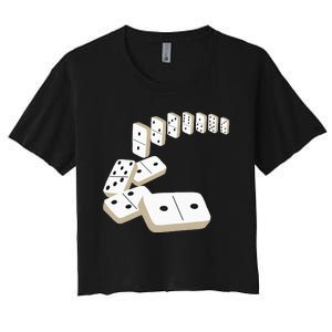 Dominoes Tiles Domino Player Dominoes Lover Women's Crop Top Tee