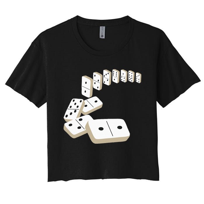 Dominoes Tiles Domino Player Dominoes Lover Women's Crop Top Tee