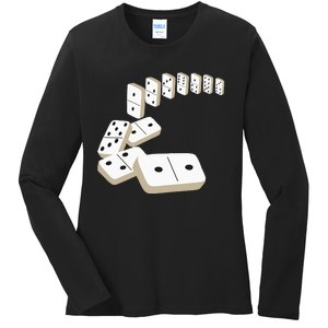 Dominoes Tiles Domino Player Dominoes Lover Ladies Long Sleeve Shirt