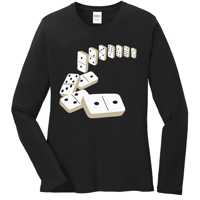 Dominoes Tiles Domino Player Dominoes Lover Ladies Long Sleeve Shirt