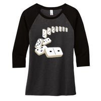 Dominoes Tiles Domino Player Dominoes Lover Women's Tri-Blend 3/4-Sleeve Raglan Shirt