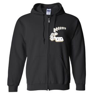 Dominoes Tiles Domino Player Dominoes Lover Full Zip Hoodie