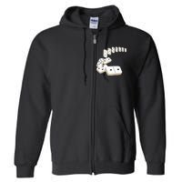 Dominoes Tiles Domino Player Dominoes Lover Full Zip Hoodie